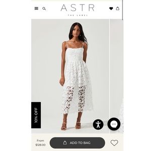 ASTR The Label Joyce Corset Dress- White- Size Small- NWT